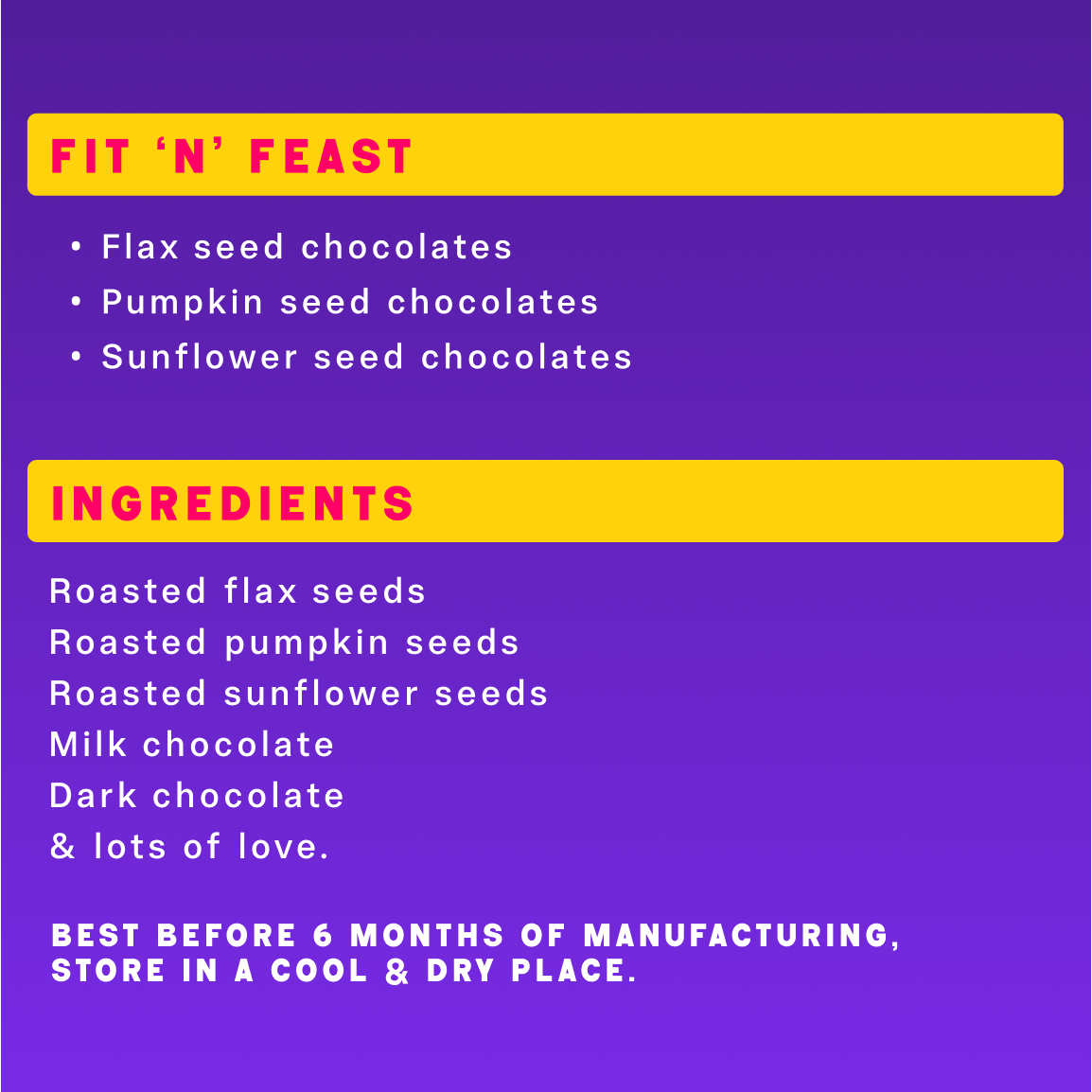 Handmade chocolates- Fit 'n' feast